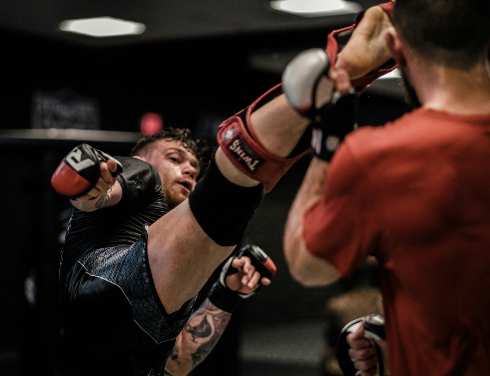 Student practicing grounded stance and focused straight punch